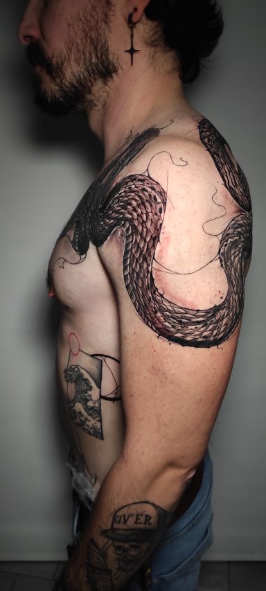 Black Work snake