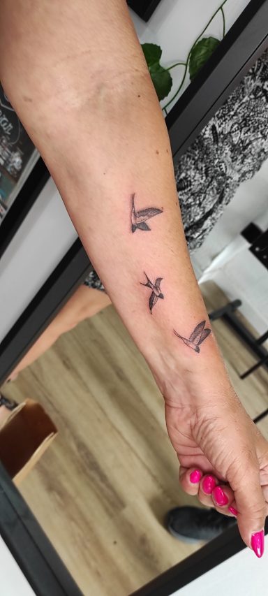 Small swallows fineline microrealism